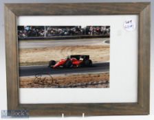 c1990s F1: Formula One Michele Alboreto Ferrari Signed Photograph in a small frame