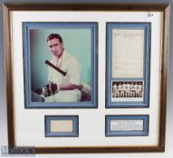 Denis Compton (1918-1997) and Middlesex 1948 Autographed Cricket Display featuring a signed