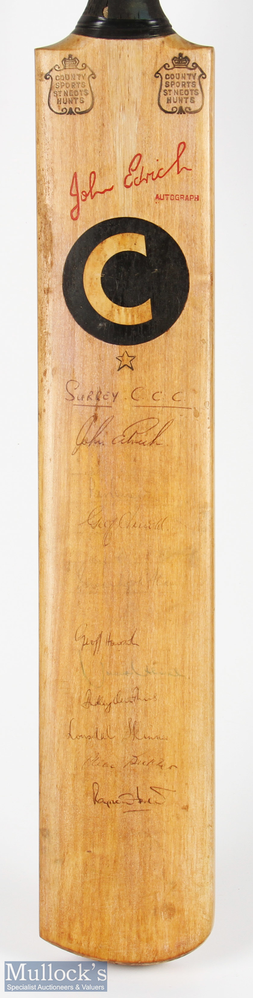 1979 Surrey CCC Signed Crickets bat, multi signed front and back with the winners of the Benson & - Image 2 of 4