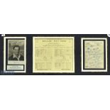 1957 Signed framed England v West Indies Display of Tom Graveney - photograph, scorecard and hotel