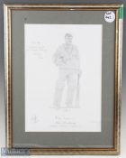 2002 Mike Roseberry Middlesex Durham & England A Cricket, signed by the artist and Mike Rosebury ltd