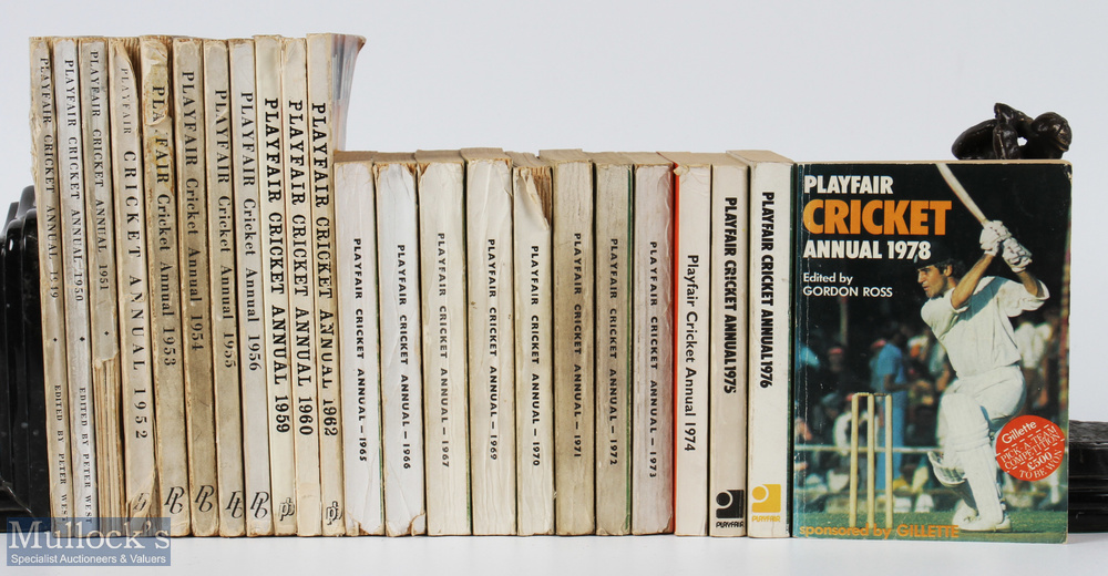1949-1978 Cricket Playfair annuals to include 1949, 50, 51, 52, 53, 54, 55, 56, 59, 60, 62, 65,