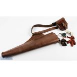 Vintage Leather Archery Quiver and pouch with finger tabs