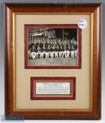 1937 Yorkshire v Middlesex Challenge Cricket Match, an 8"x 6" original photograph of both team's