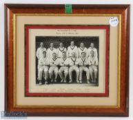 Australia v India 1947 Cricket Photograph depicting the team with names typed below to mount