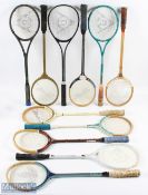 1980-1990 Squash Rackets, to include Wooden and metal rackets, Adidas Typhoon, Slazenger Ken