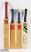 Miniature Signed Cricket Bats, to include 2x Essex U19 teams, a Essex CCC team and an unknown single
