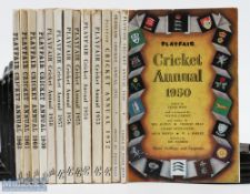 Playfair Cricket Annuals 1950-1962 complete run, softback annuals, mixed condition A/G overall (13)