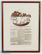 The Laws of the Noble Game of Cricket reproduction print of original dated 1809, as revised by the
