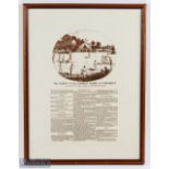 The Laws of the Noble Game of Cricket reproduction print of original dated 1809, as revised by the