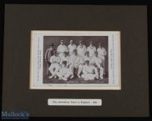 1921 Australian Team in England Cricket Postcard with framed card display. Postcard not attached