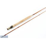 Fosters Makers, Ashbourne, split cane fly rod 8' 6" approx. 2pc bras sliding reel fitting and