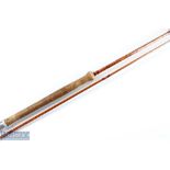 Falcon Redditch "The Grilse" built cane salmon fly rod, 11' 2pc, 18" handle with alloy sliding reel