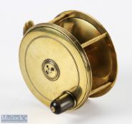 Chas Farlow, Maker, 191 The Strand, London, brass plate wind reel, stamped Patent Lever No 453, 4"