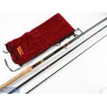 Bruce & Walker Hexagraph hand built salmon fly rod 15' 3pc line 10/11/12#, 24" handle with alloy