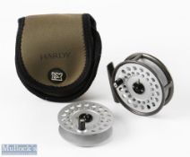 Hardy Bros "The Viscount 130" alloy trout reel and spare spool, 3.25" spool, 2-screw latch, rear
