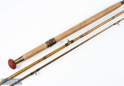 Foster Bros Makers Ashbourne whole cane rod with greenheart tip 10' 6" 3pc, 22" handle with brass