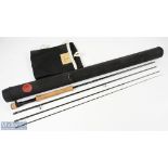Hardy Alnwick "The Uniqua" carbon fly rod 9' 6" 4pc line 6#, alloy double uplocking reel seat and