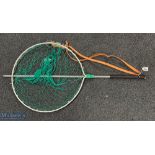 Gye Salmon Landing Net, with its original leather strapping, large size 62cm x 125cm