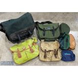 Fishing Shoulder Bags, Reels Bags, a selection to include a Diawa shoulder bag (with a small hole to