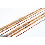 Pisces Rod whole cane/split cane course rod 10' 6" 3pc, 20" handle with alloy sliding reel