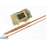 Hardy Alnwick "The Phantom" split cane palakona trout fly rod 8' 2pc line 5#, alloy sliding reel