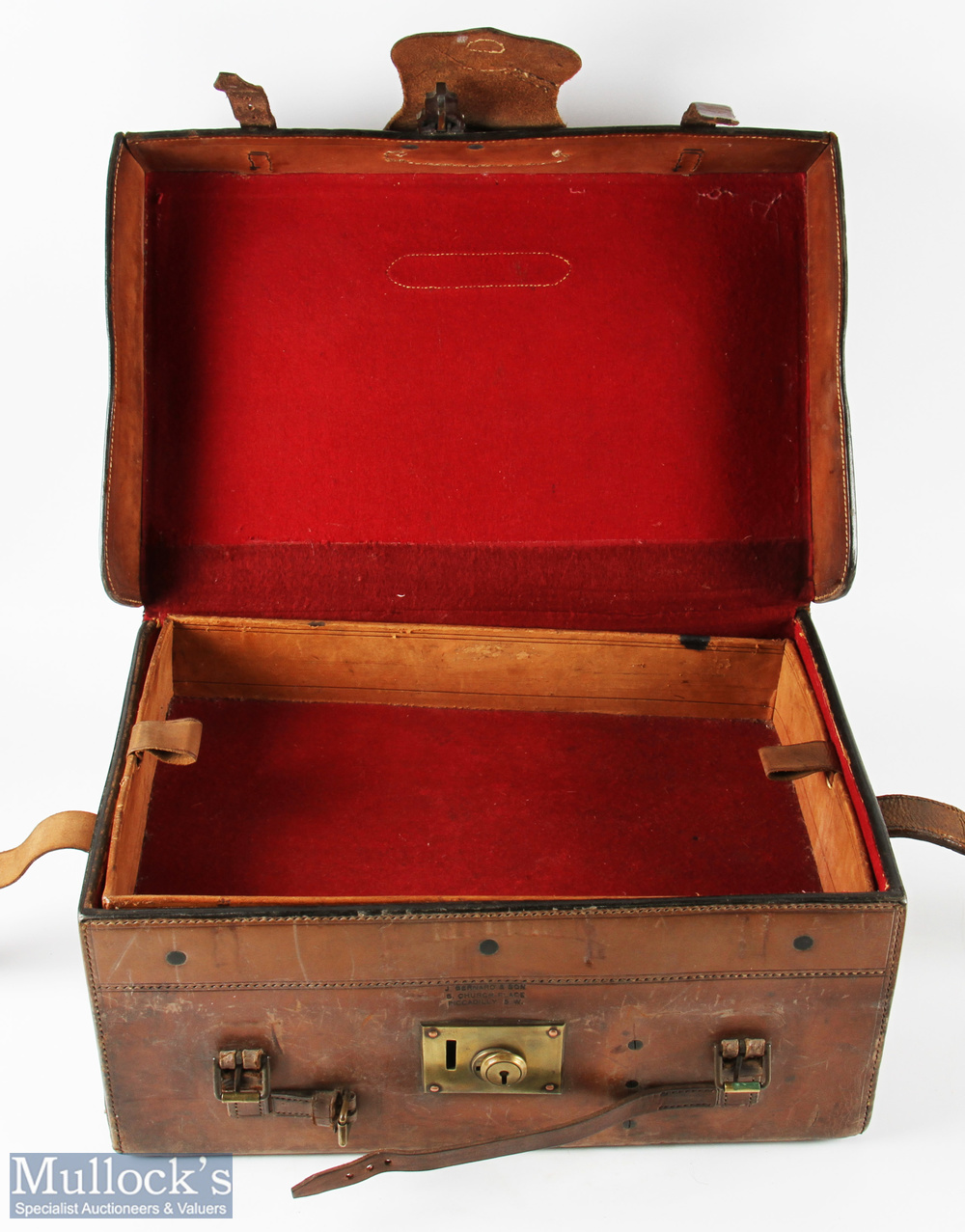 J Bernard & Son, 5 Church Place, Piccadilly, London SW tool leather travel fishing case 19" x 13" - Image 3 of 5
