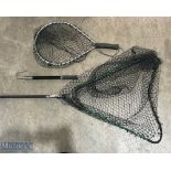 Snowbee landing net with extending handle 24" to 45" - with belt clip, triangle head, 22" wide in