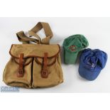 Brady large canvas and leather expanding Salmon Shoulder Bag with waterproof liner, all buckles