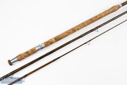 Foster Bros Makers Ashbourne whole cane float rod with spliced greenheart tip, diamond whipped,