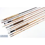 H H Norris Leamington Spa split cane fly rod 8'6" 2pc alloy down locking reel seat, red agate butt/