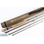 Wychwood Aura carbon fibre trout fly rod 9' 6" 4pc line 7# alloy double uplocking reel seat, lined