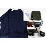 Fishing Accessories: to include an unused Barbour Fisherman's blue smock size L, Berhaus gaiters,