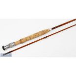 Foster Bros Ashbourne split cane fly rod 8' 2pc, alloy uplocking reel seat, lined butt/tip ring,