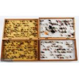 2x Medallion Cigar Boxes with a huge selection of trout flies - over 400 flies, mainly small river