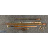 Hardy Bros, Boat Hook Wading Staff, with bamboo staff, Hardy Salmon Tailer, a fine unnamed folding