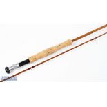 A fine and rare split cane fly rod made by Lt Colonel Osbourne "The Tenacity" for Denis Bakey, 9'