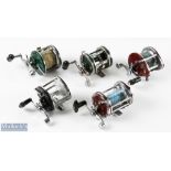 5x Assorted Multiplier Reels - inc Gilfin 500 and 800, Shakespeare 2154, Winfield Surf Caster and