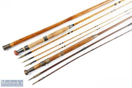 Alex Martin split cane fly rod 12' 3pc with spare tip in bamboo tip tube, with brass screw top and