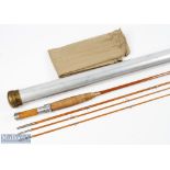 H L Leonard 8' 3 Piece Cane Rod #5 line with 2 tip sections, nickel silver ferrules, snake eye