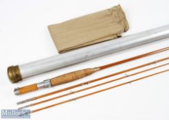 H L Leonard 8' 3 Piece Cane Rod #5 line with 2 tip sections, nickel silver ferrules, snake eye