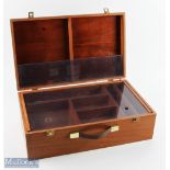 Richard Wheatley hard wood Fly Tying Case 20" x 12" x 6.25" approx., brass hinges with brass catches