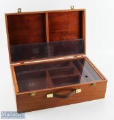 Richard Wheatley hard wood Fly Tying Case 20" x 12" x 6.25" approx., brass hinges with brass catches