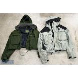 Wychwood Shorts wading jackets, with removable hood cord collar size L, plus a Snowbee deep wading