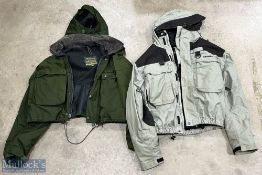 Wychwood Shorts wading jackets, with removable hood cord collar size L, plus a Snowbee deep wading