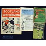 1969 Scotland v West Germany football programme date 16 Apr, plus 1961 Tottenham Hotspur v
