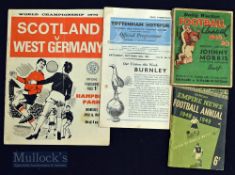 1969 Scotland v West Germany football programme date 16 Apr, plus 1961 Tottenham Hotspur v