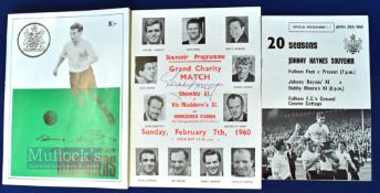 1960 Grand Charity Match Showbiz XI v Vic Maddern's XI football programme signed by Shirley Bassey