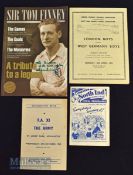 1955 London Boys v West Germany Boys football programme featuring Greaves, plus 1958 FA XI v The