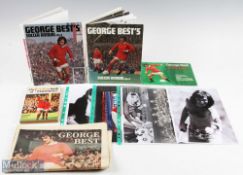 Collection of George Best prints (6), George Best 'On the Ball' book by Daily Express, Park Drive